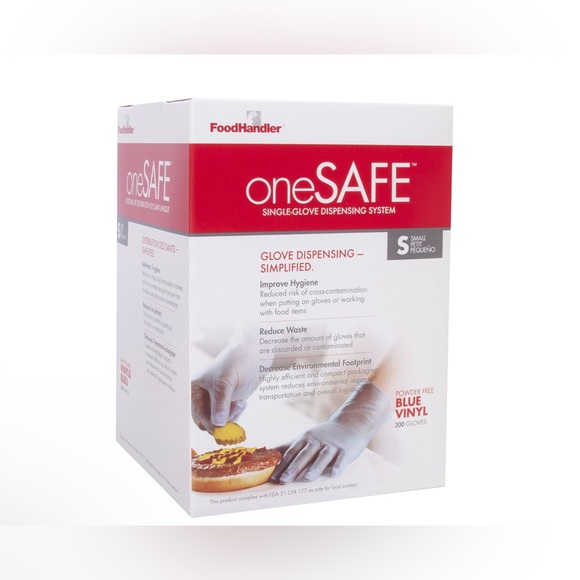 ONESAFE® BLUE VINYL GLOVES Foodhandler Extra Large Clear Powder Free800 per case - Picture 4 of 12